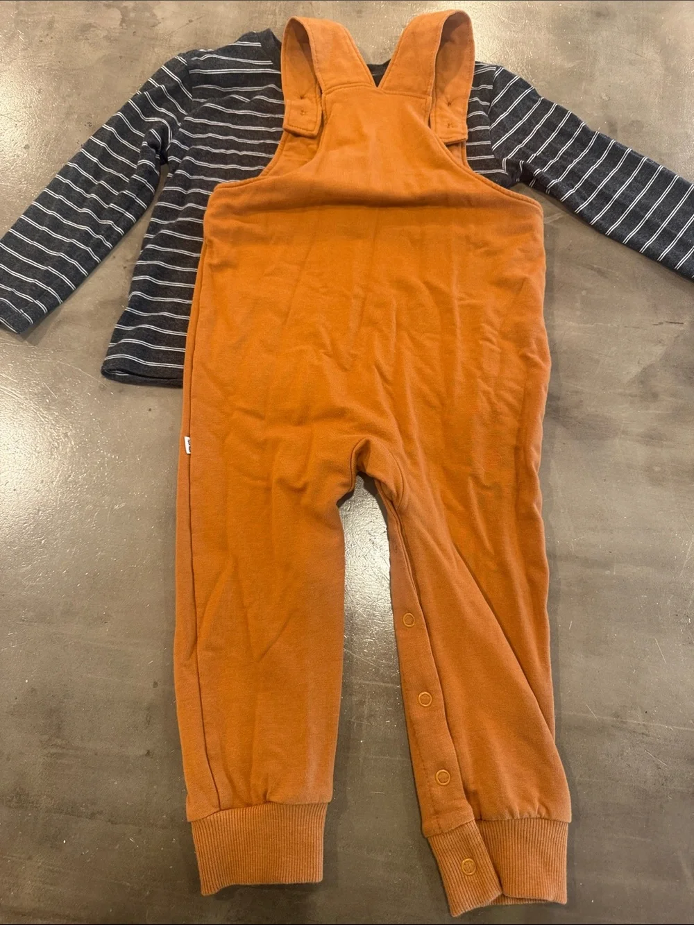 Play by Little Sleepies Kids Orange Bear Pocket Overalls